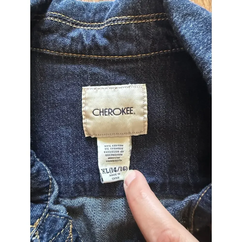 Cherokee Girl’s Denim Jacket Size XL 14/16